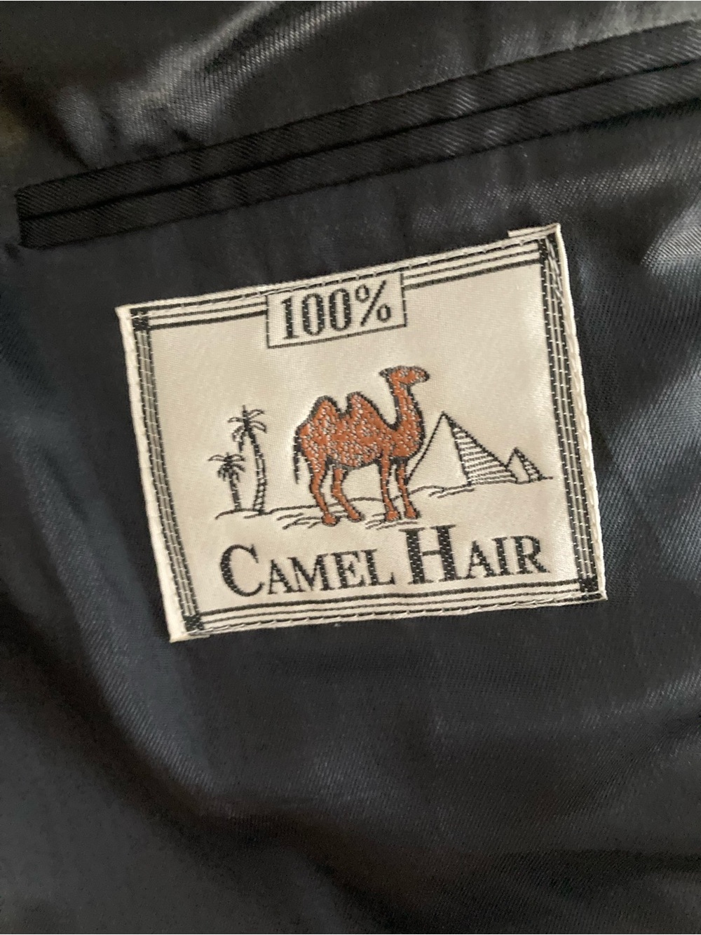 Vintage Men's Black 100% Camel Hair Blazer - Classic Two-Button Sport Coat - Picture 7 of 11